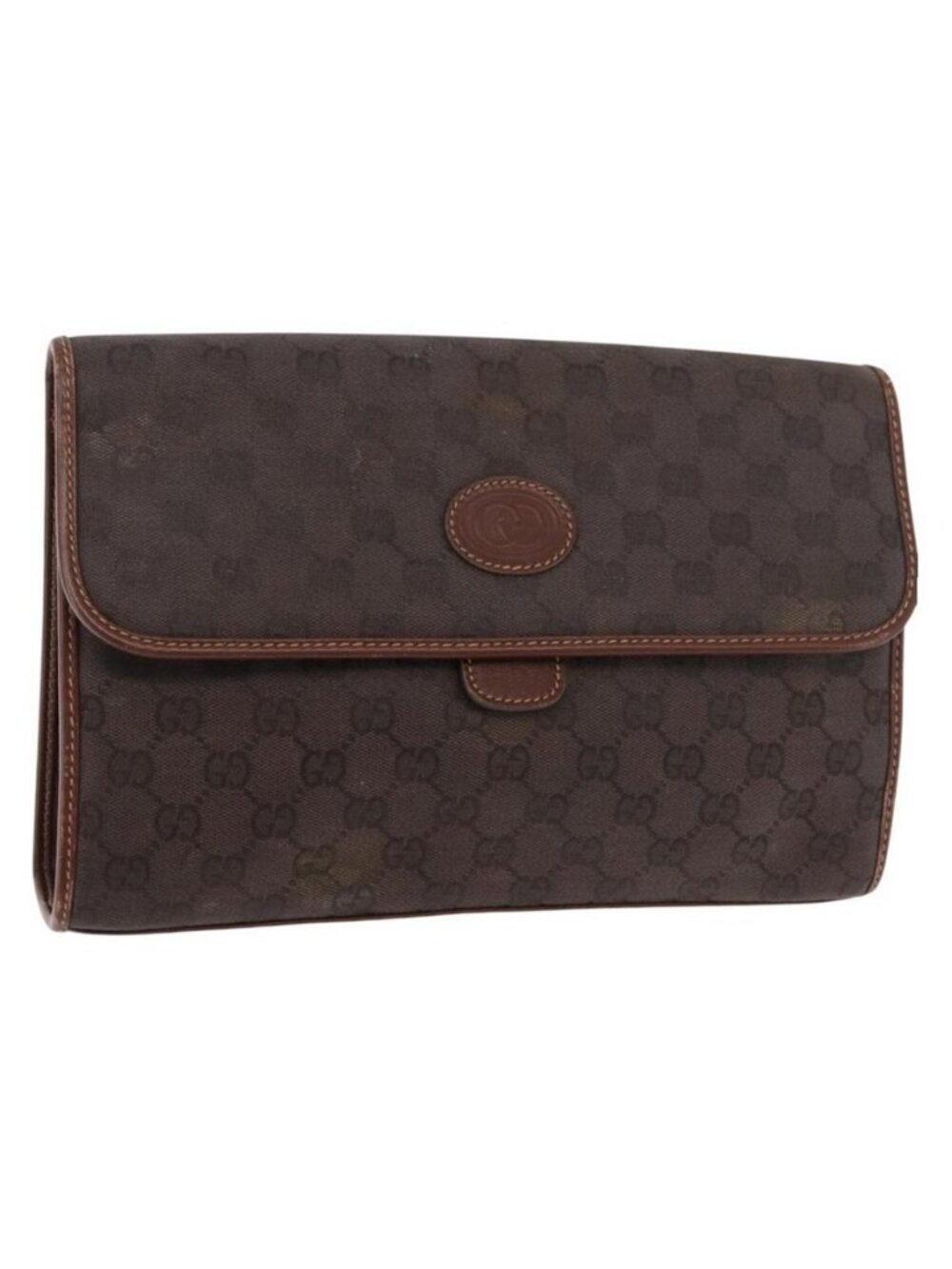 Authentic GUCCI GG Supreme Shoulder Bag PVC Brown Gold 004 49 0195